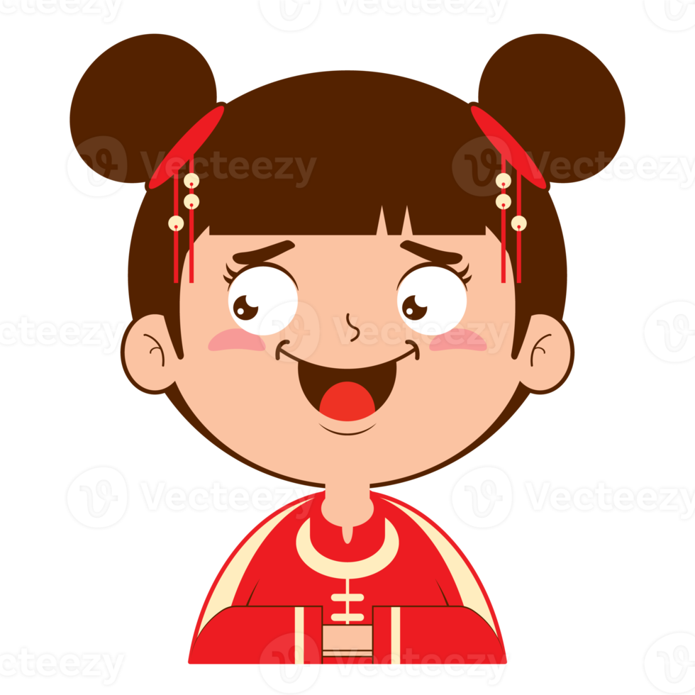 chinese girl doubt face cartoon cute png