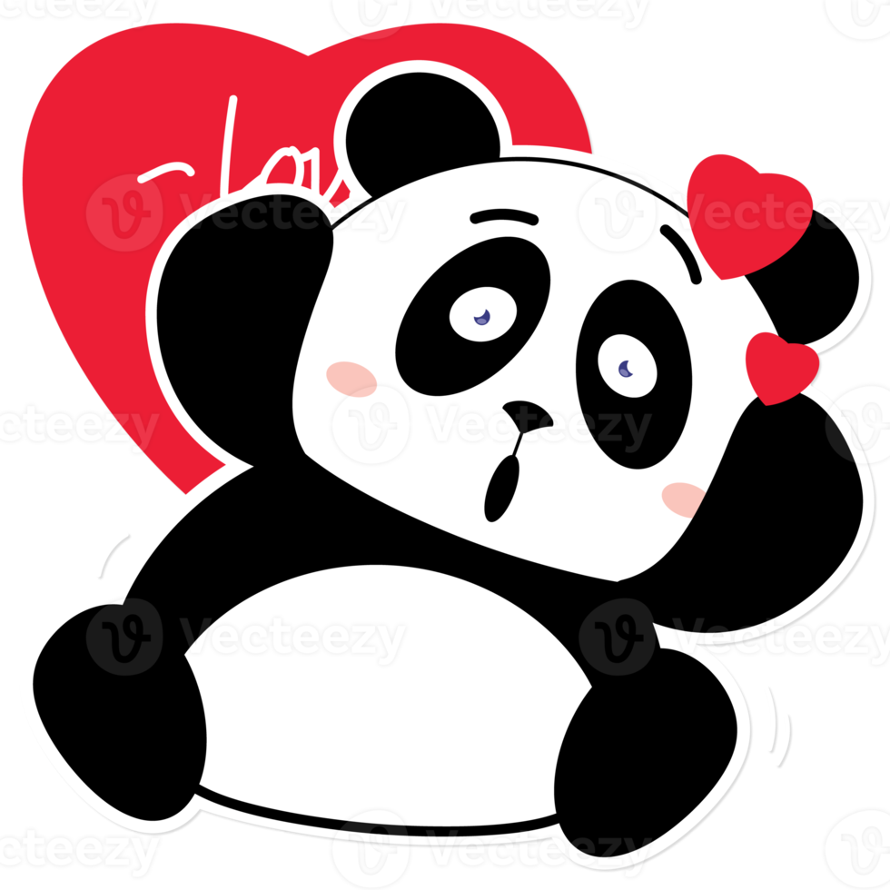 panda love valentine cartoon cute png