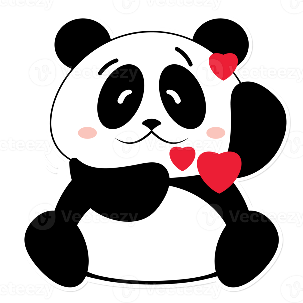 panda love valentine cartoon cute png