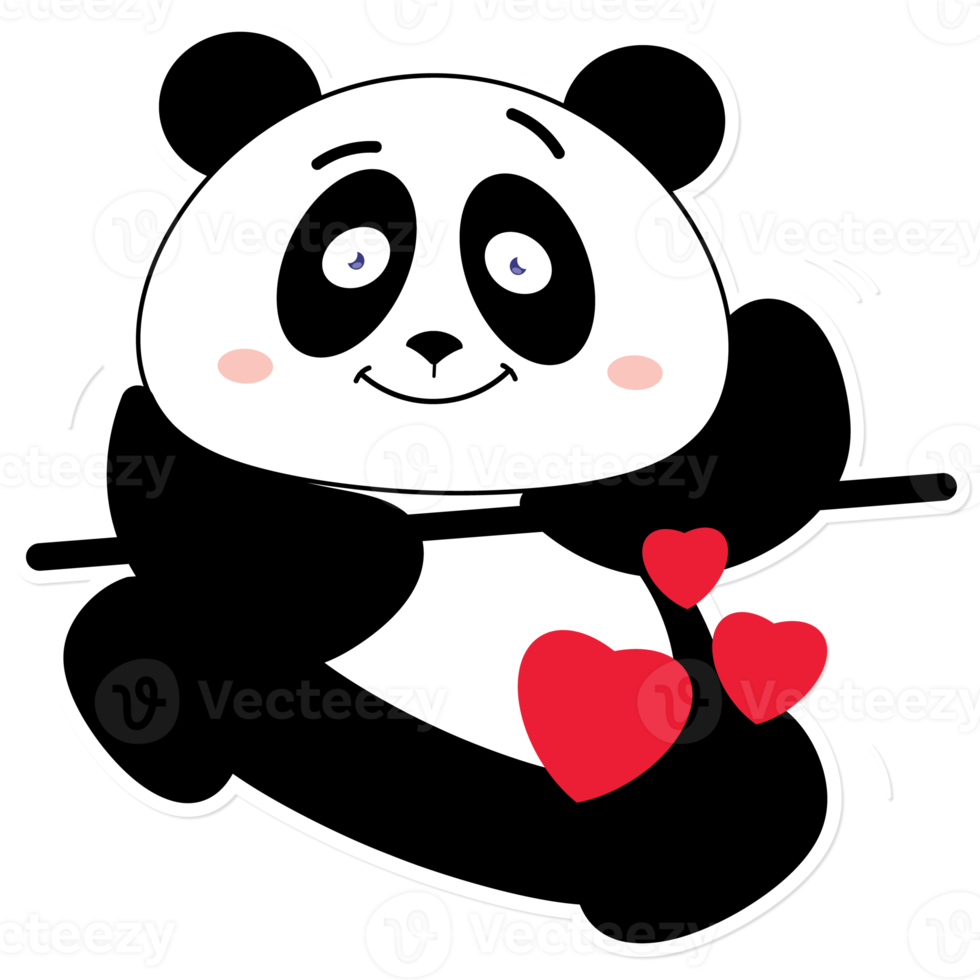 panda love valentine cartoon cute png