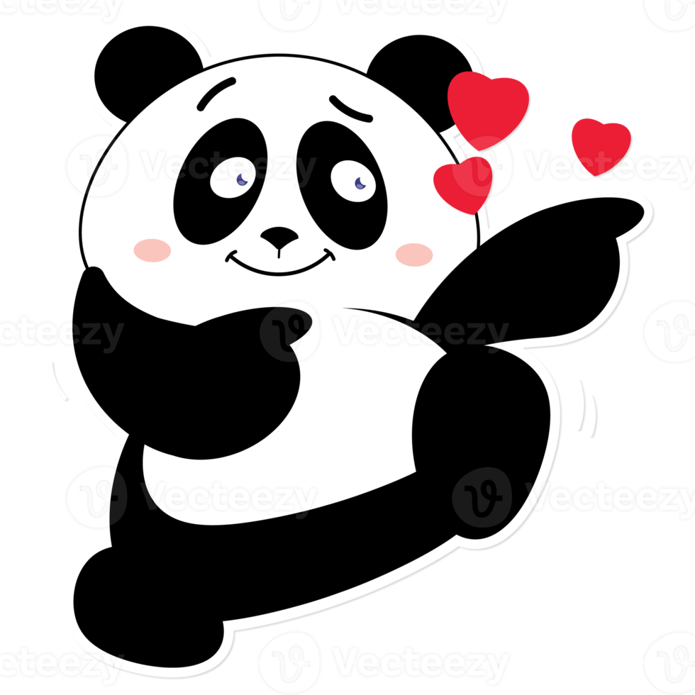 panda love valentine cartoon cute png