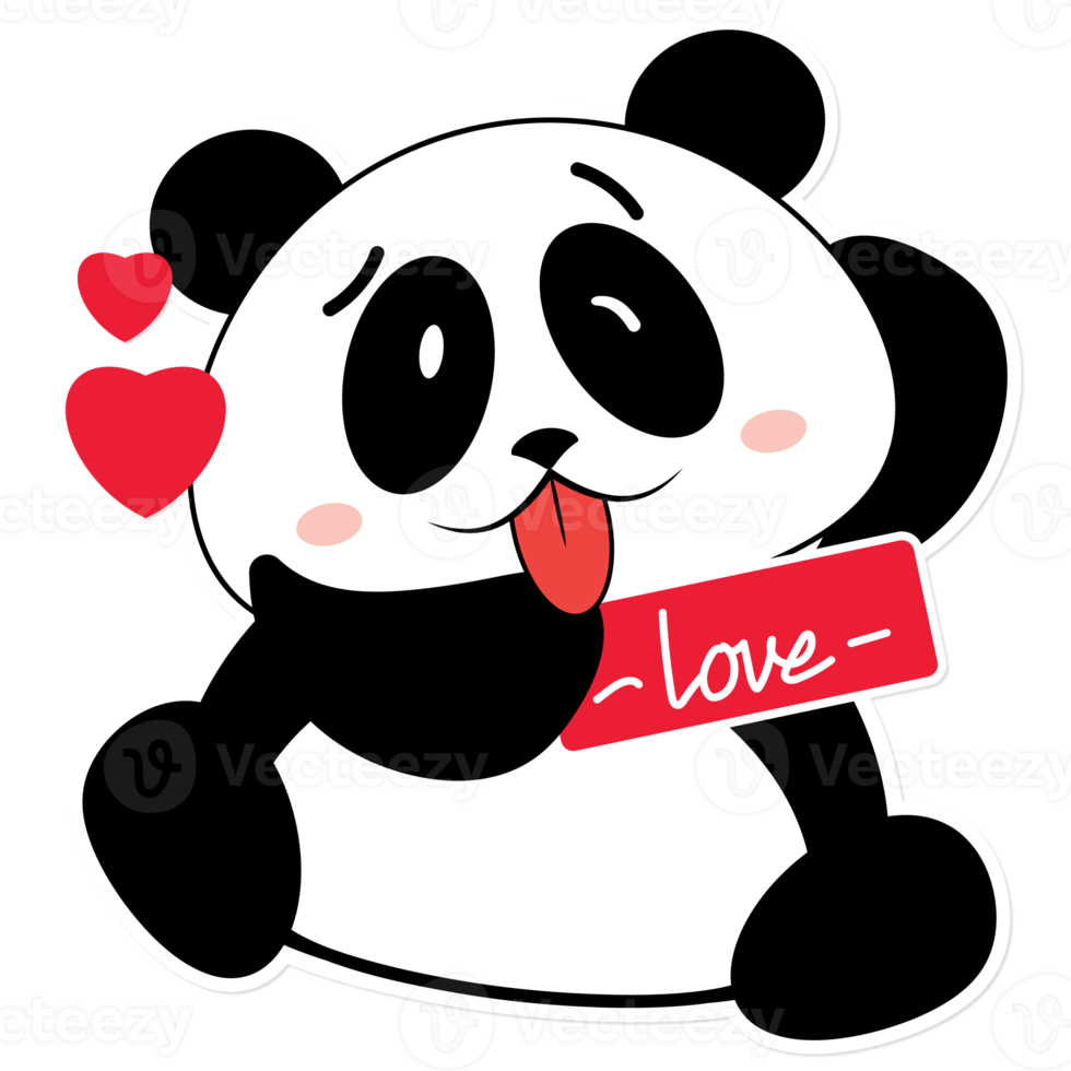 panda love valentine cartoon cute png