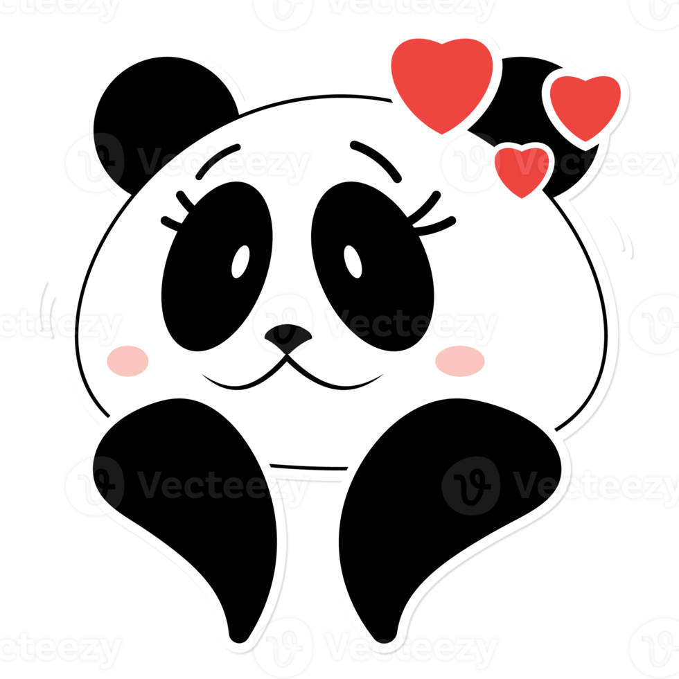 panda love valentine cartoon cute png