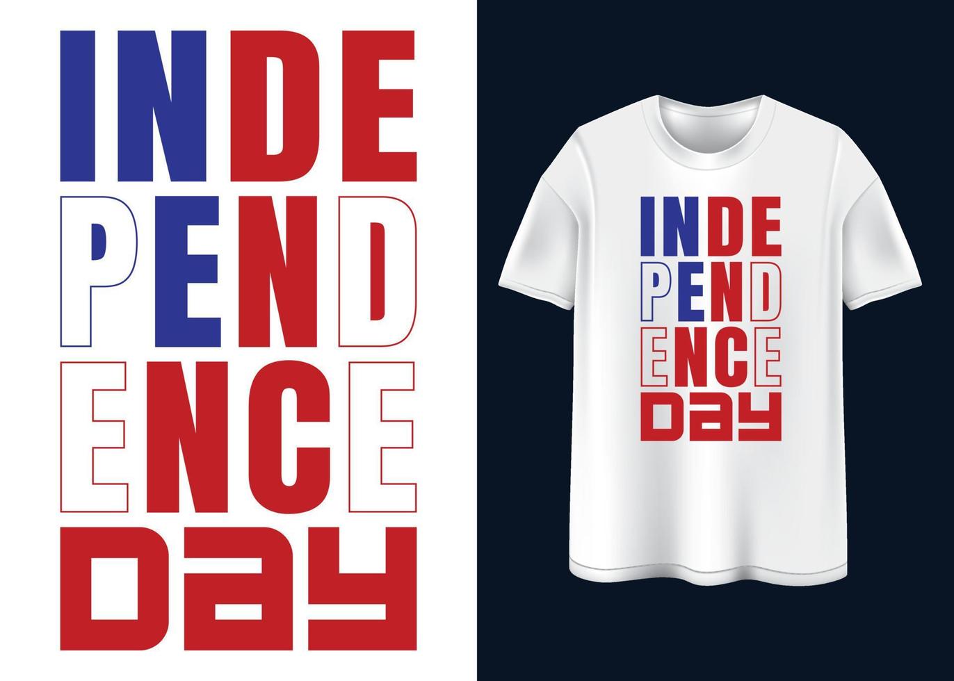 diseño de camiseta feliz día de la independencia vector