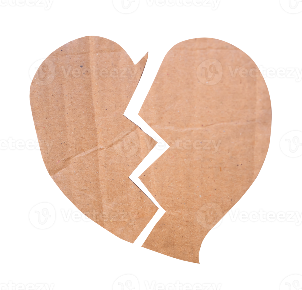 broken heart paper png