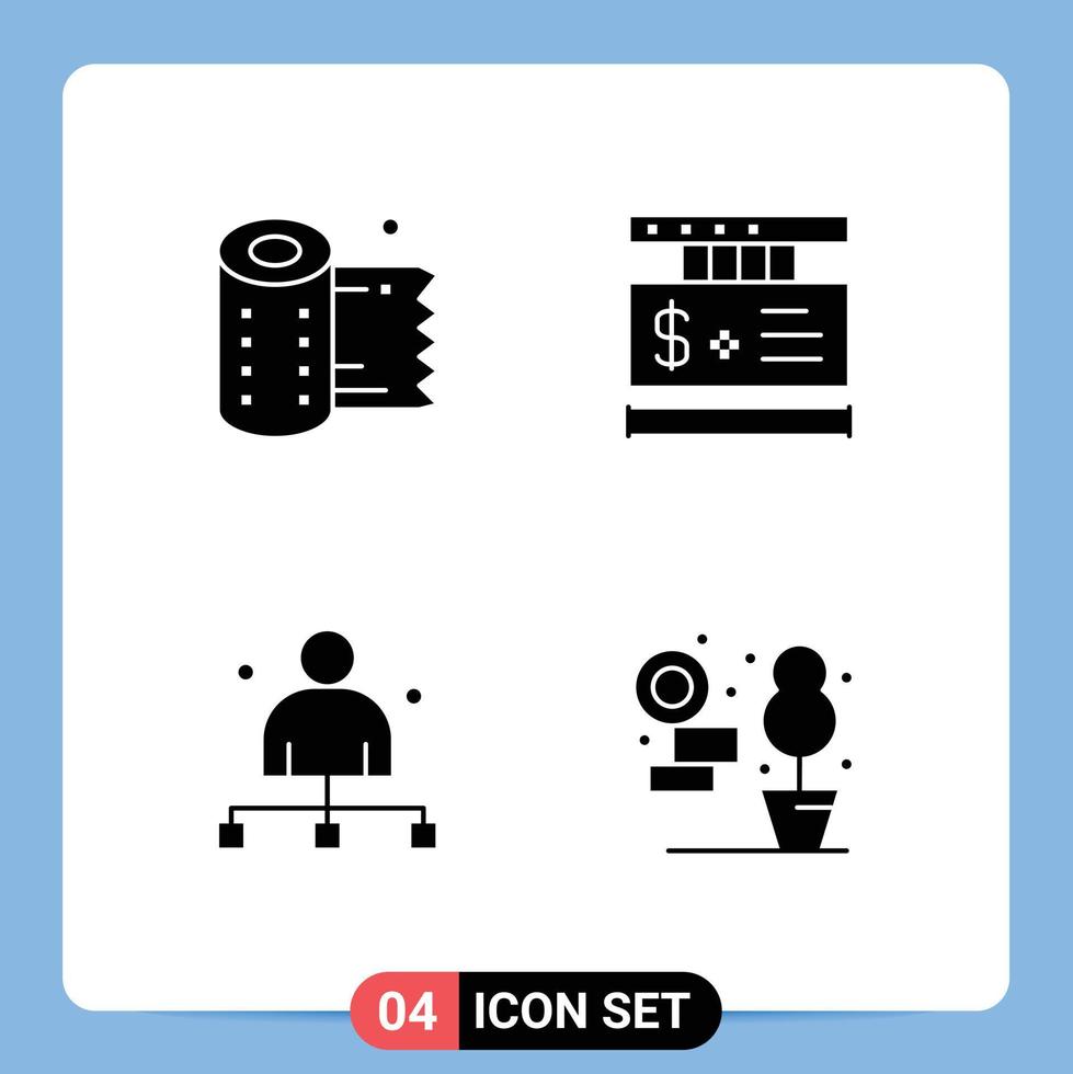 4 Creative Icons Modern Signs and Symbols of cleaning captain tissue online director Editable Vector Design Elements