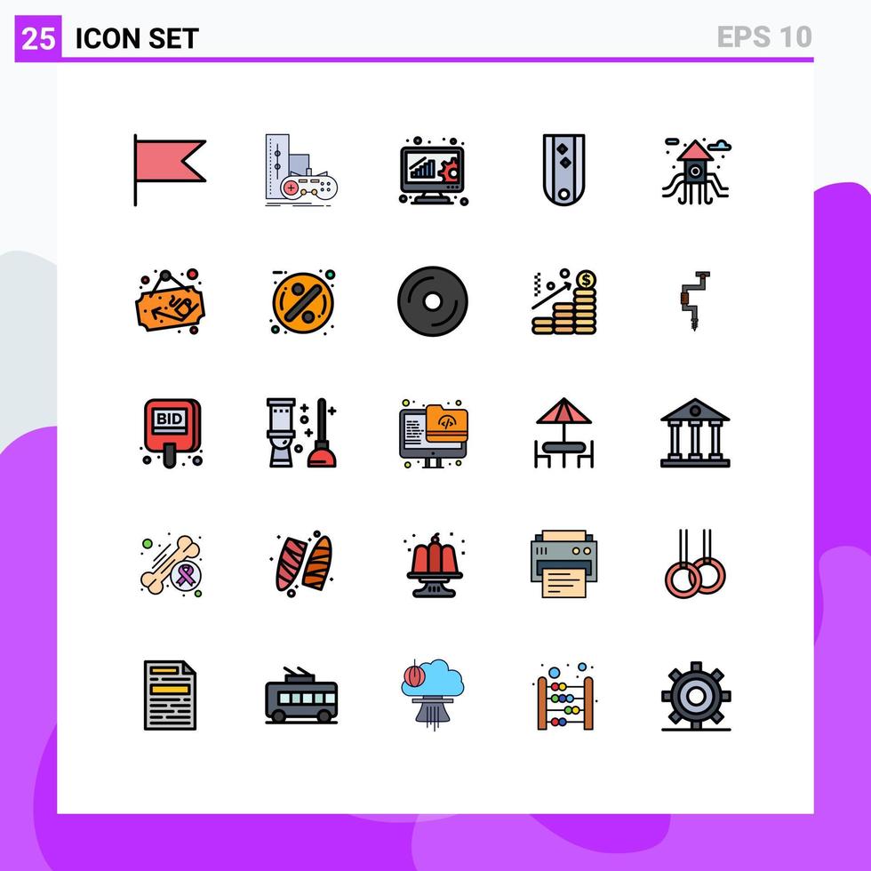 Set of 25 Modern UI Icons Symbols Signs for city rank analysis military diamonds Editable Vector Design Elements