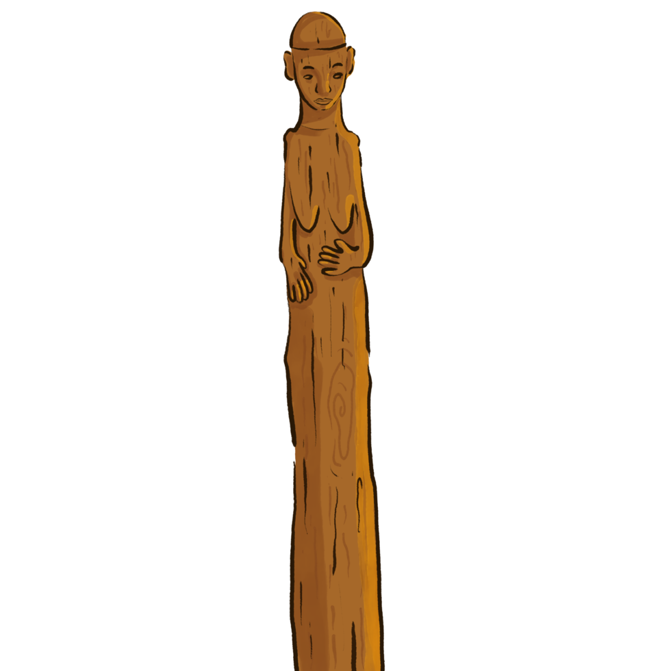 ethnic wood sculpture, central kalimantan png