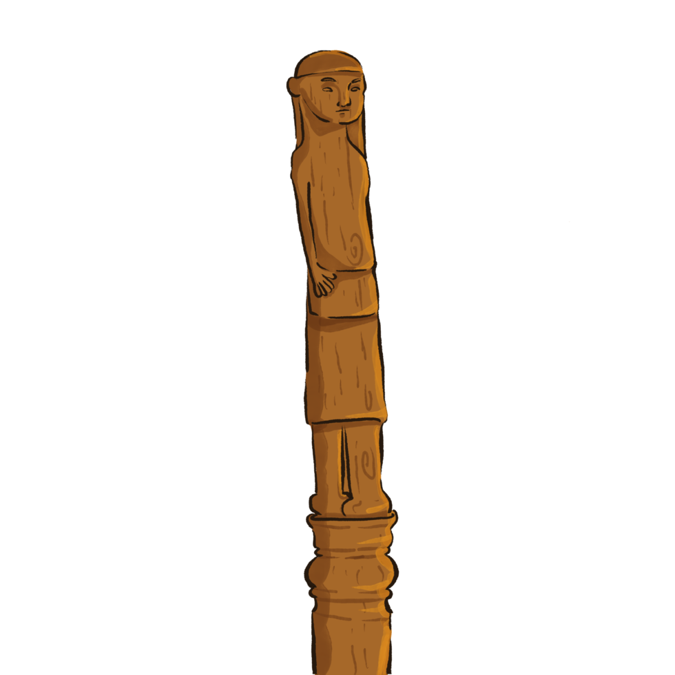 ethnic wood sculpture, central kalimantan png