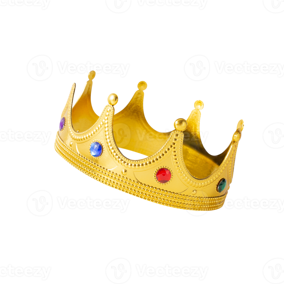 Realistic Golden Crown cutout, Png file