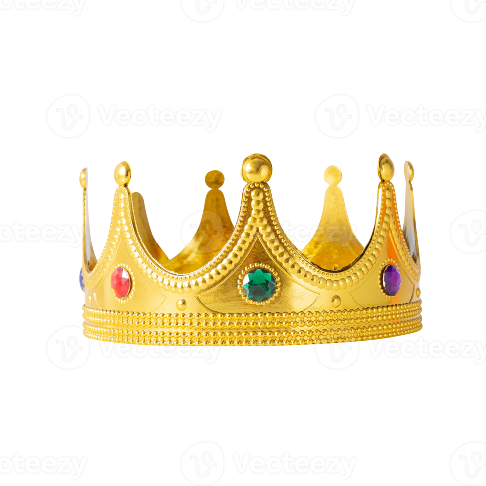 Realistic Golden Crown cutout, Png file