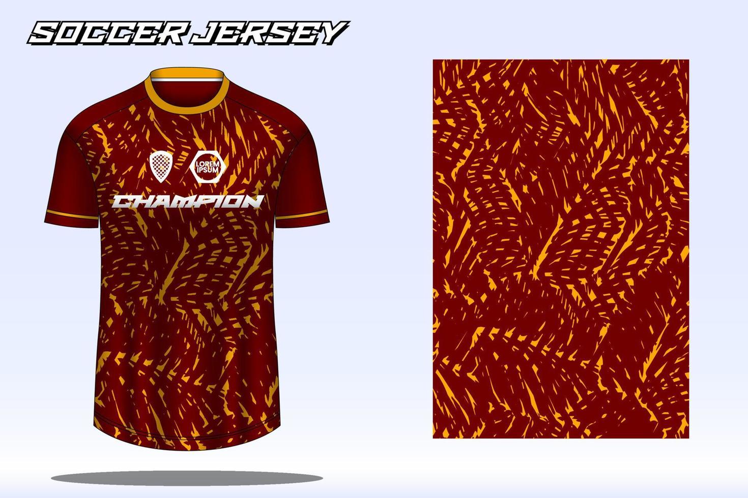 Soccer jersey sport t-shirt design mockup for football club vector