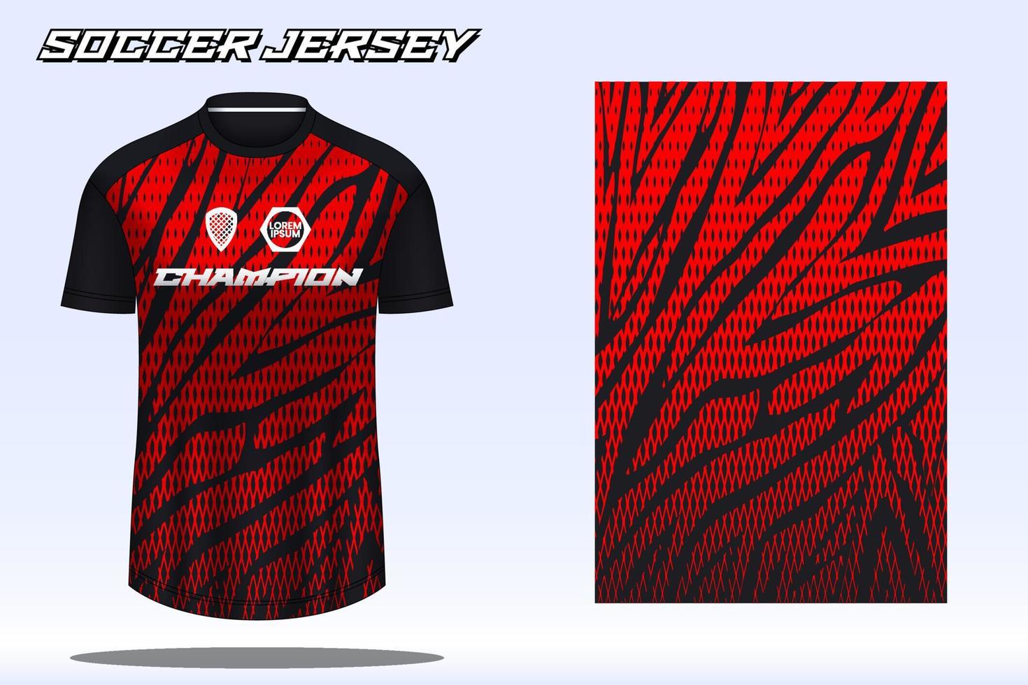 Soccer jersey sport t-shirt design mockup for football club vector
