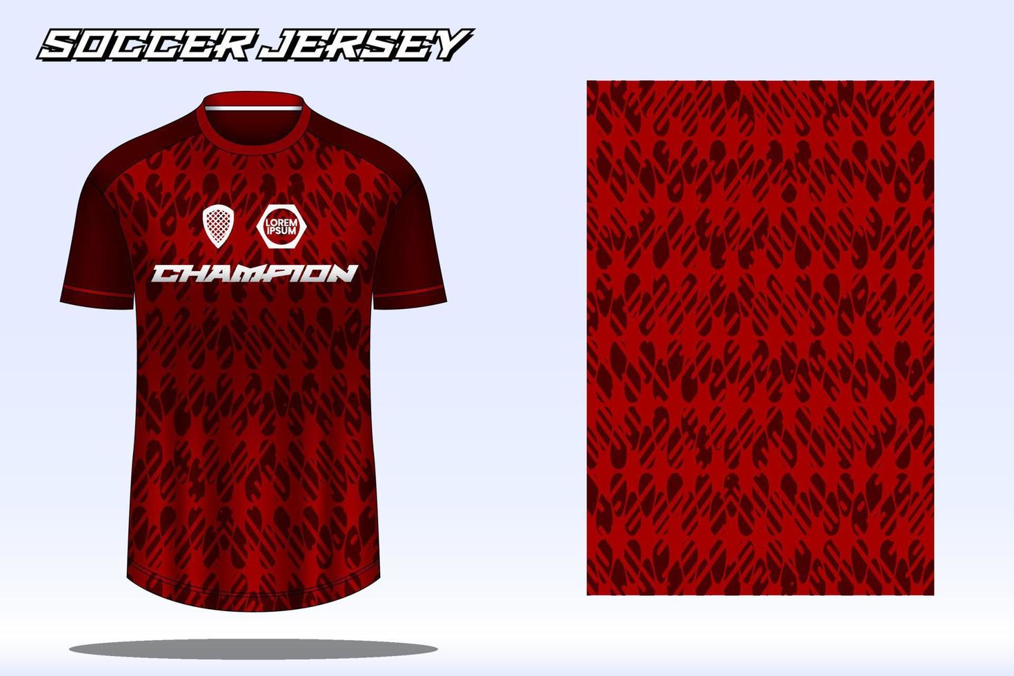 Soccer jersey sport t-shirt design mockup for football club vector