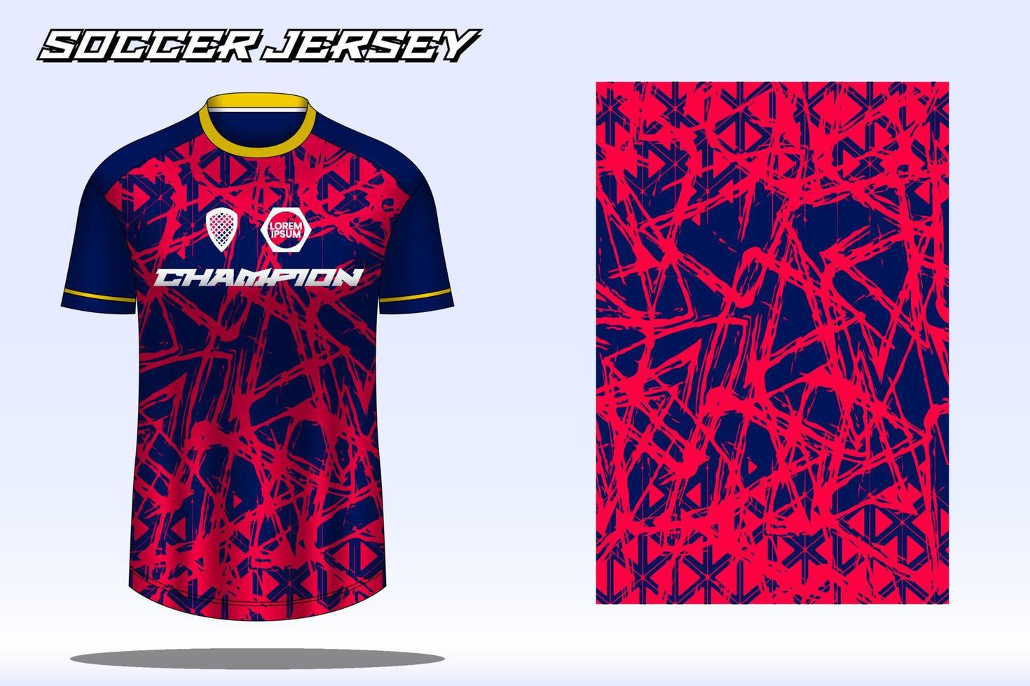 Soccer jersey sport t-shirt design mockup for football club vector
