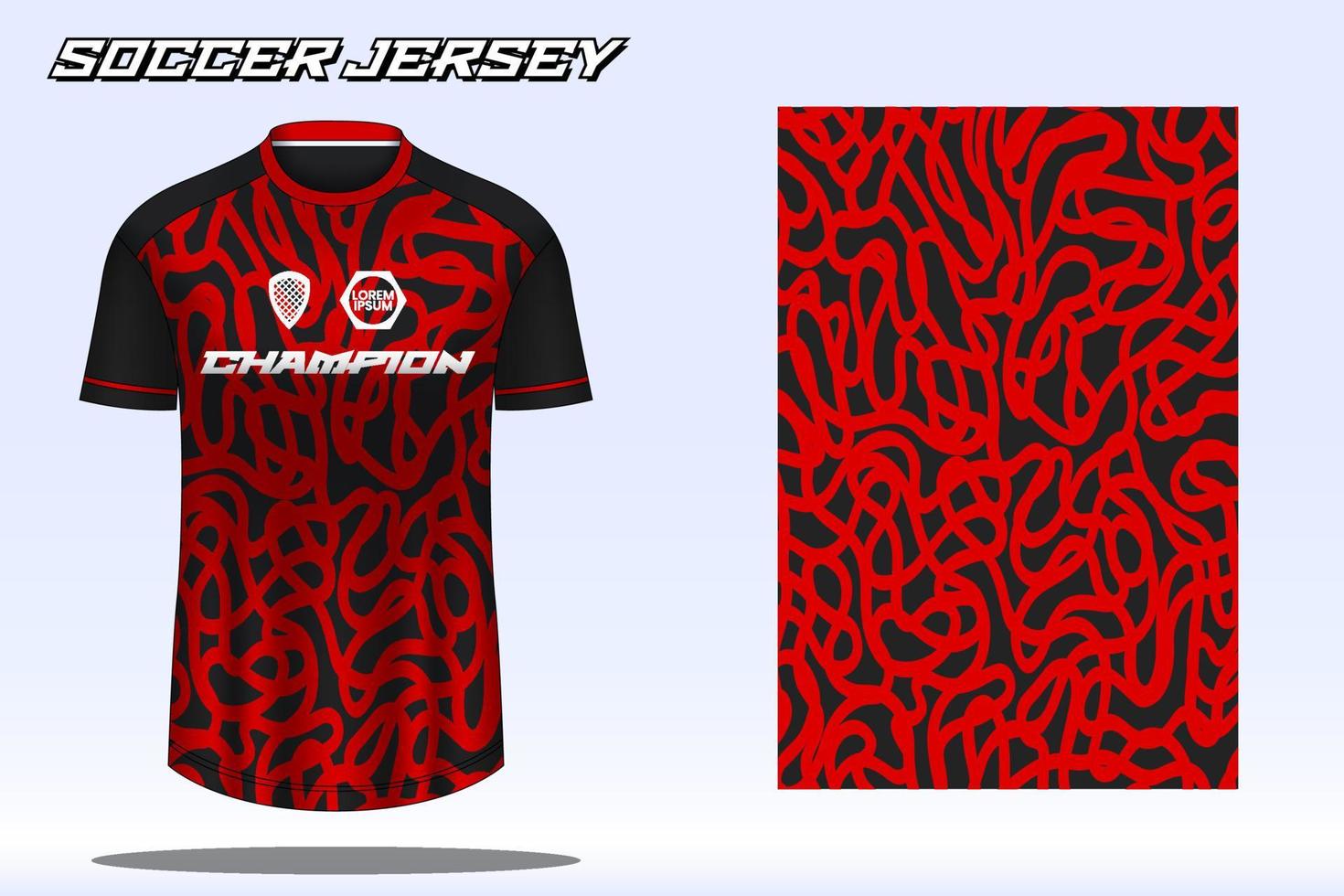 Soccer jersey sport t-shirt design mockup for football club vector
