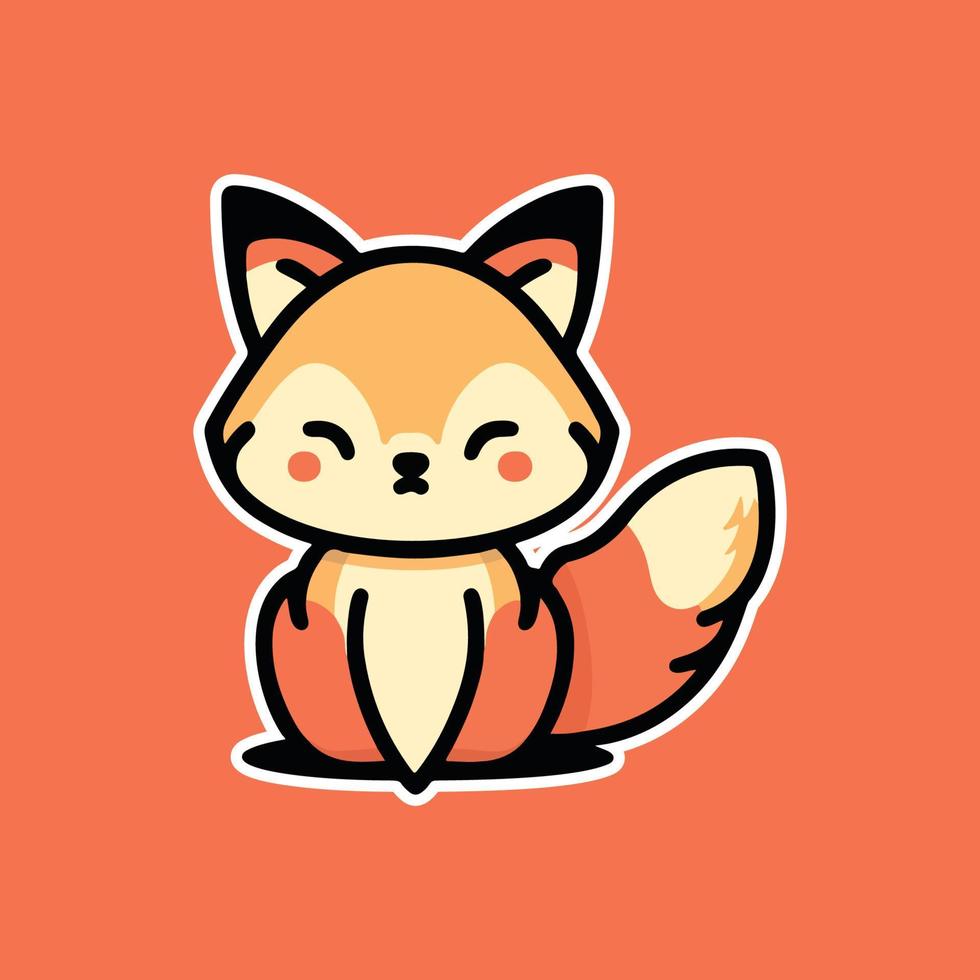 Cute cartoon fox. Funny red fox for collection. Emotion little animal ...