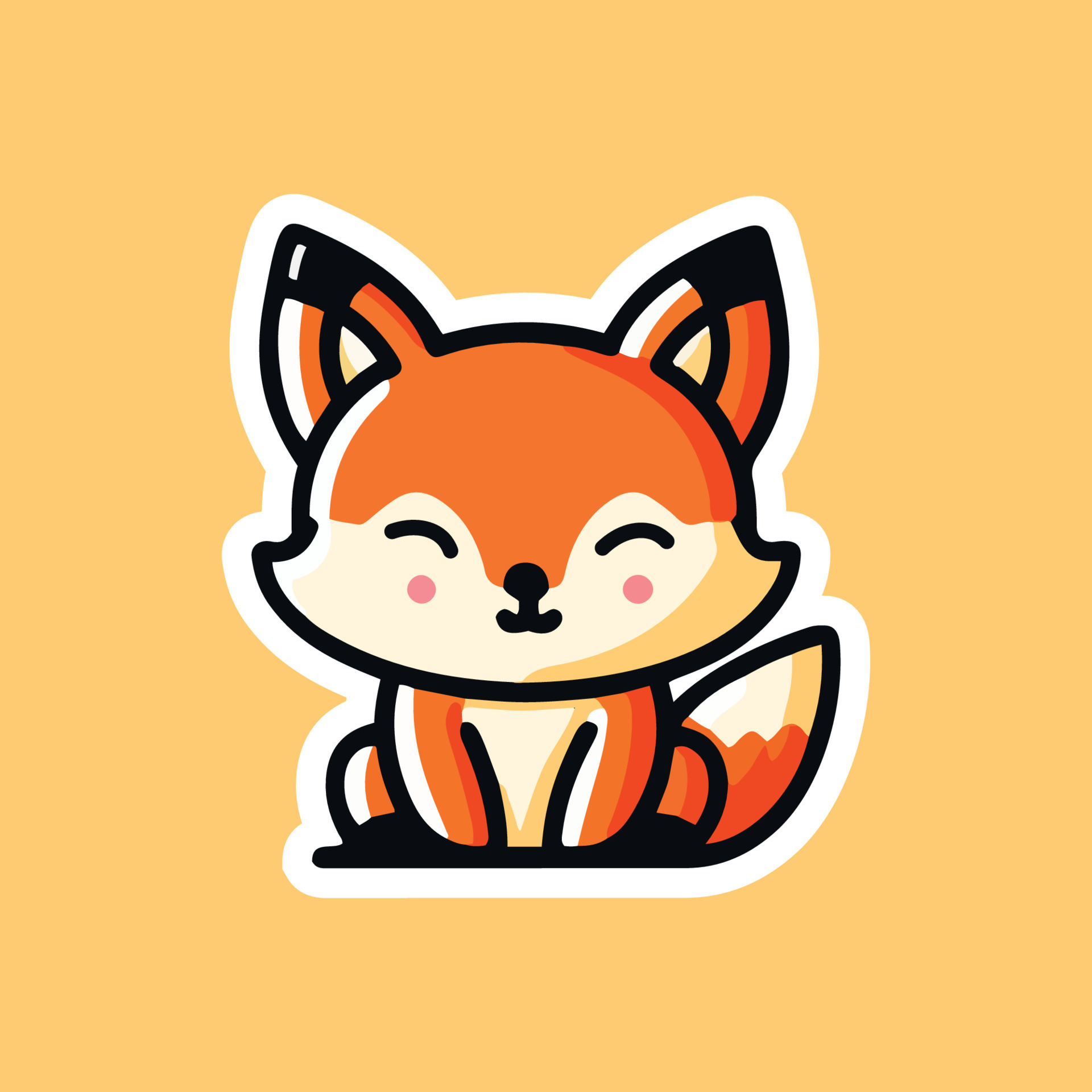 Cute cartoon fox. Funny red fox for collection. Emotion little ...