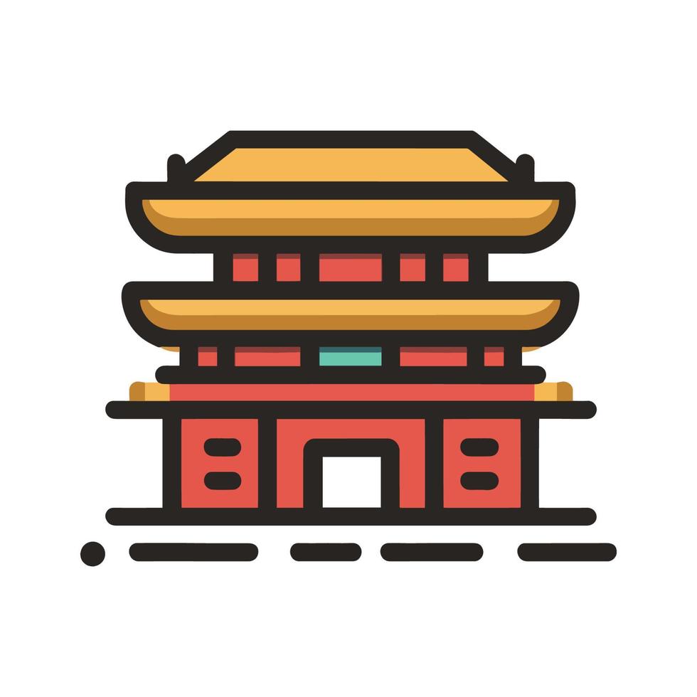 Japan famous landmark icons. Vector illustrations.olorful flat style  icon Design