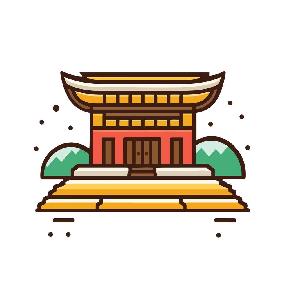 Japan famous landmark icons. Vector illustrations.olorful flat style  icon Design