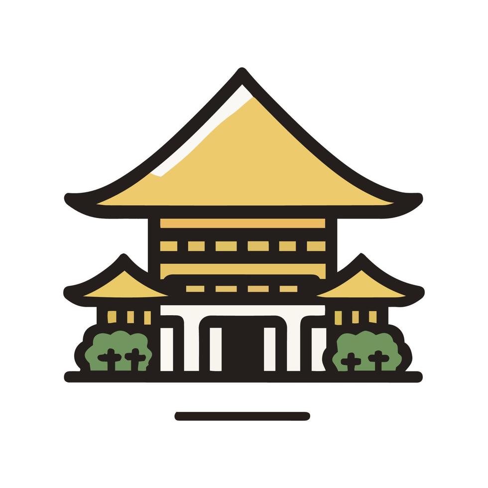 Japan famous landmark icons. Vector illustrations.olorful flat style  icon Design