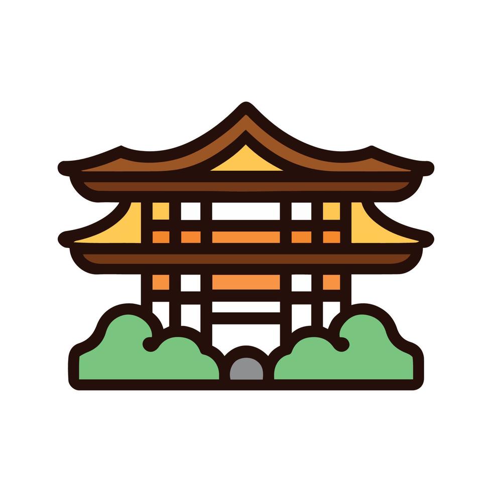 Japan famous landmark icons. Vector illustrations.olorful flat style  icon Design