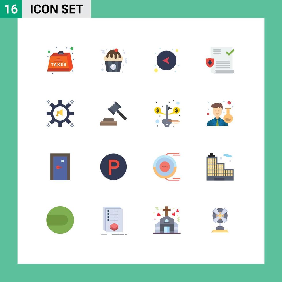 16 Creative Icons Modern Signs and Symbols of announcement shield arrows file medical Editable Pack of Creative Vector Design Elements