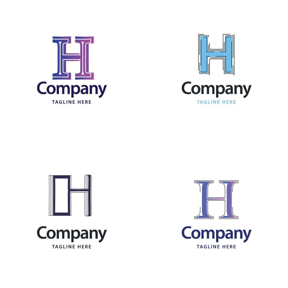 Letter H Big Logo Pack Design Creative Modern logos design for your business vector