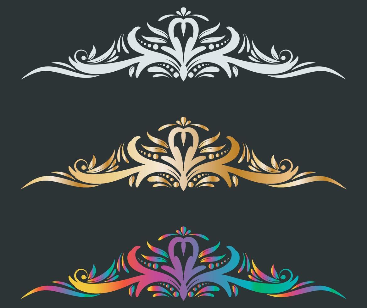 Swirls colorful template vector. Swash collections. Text divider for frame, border, title, pages. Vintage illustration template. Vector eps 10.