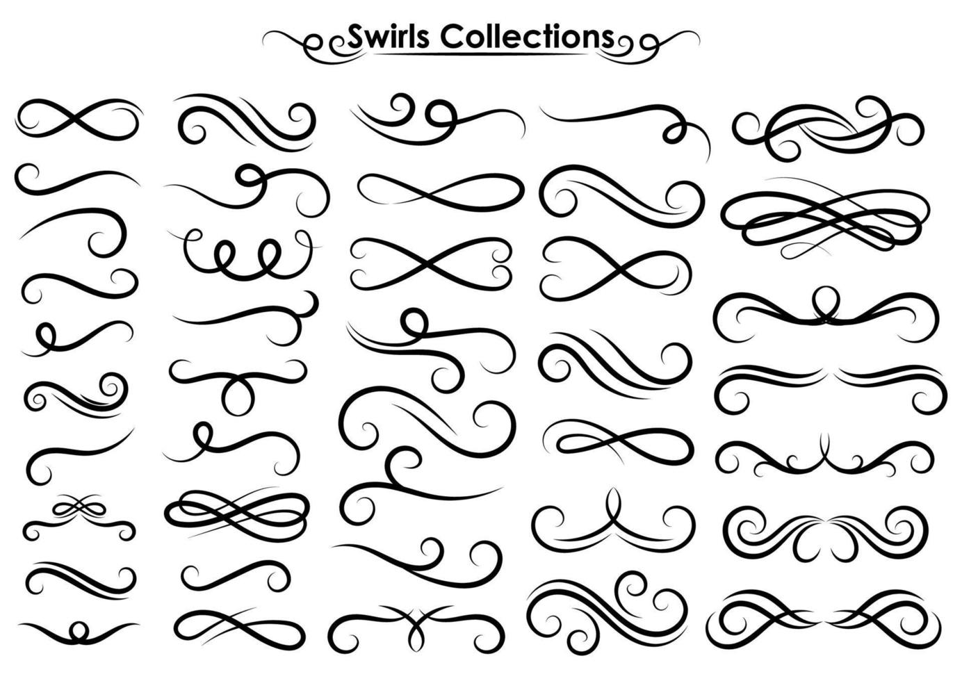 Black Swirls template vector. Swash collections. Text divider for frame, border, title, pages. Vintage illustration template. Vector eps 10.