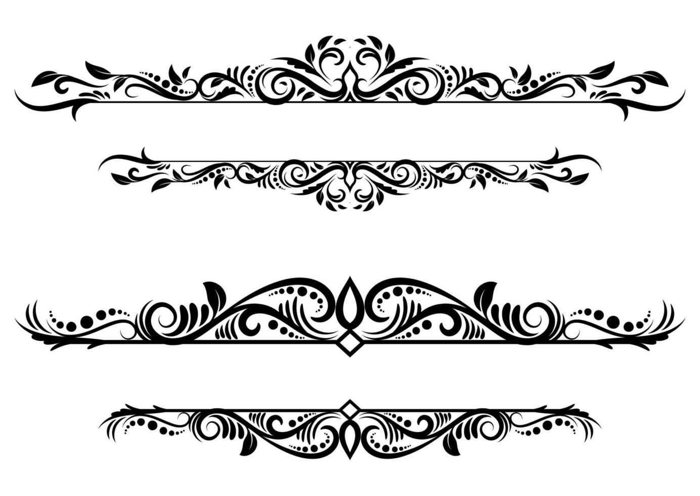 Text dividers template vector. Swash collections. Text divider for frame, border, title, pages. Vintage illustration template. Vector eps 10.
