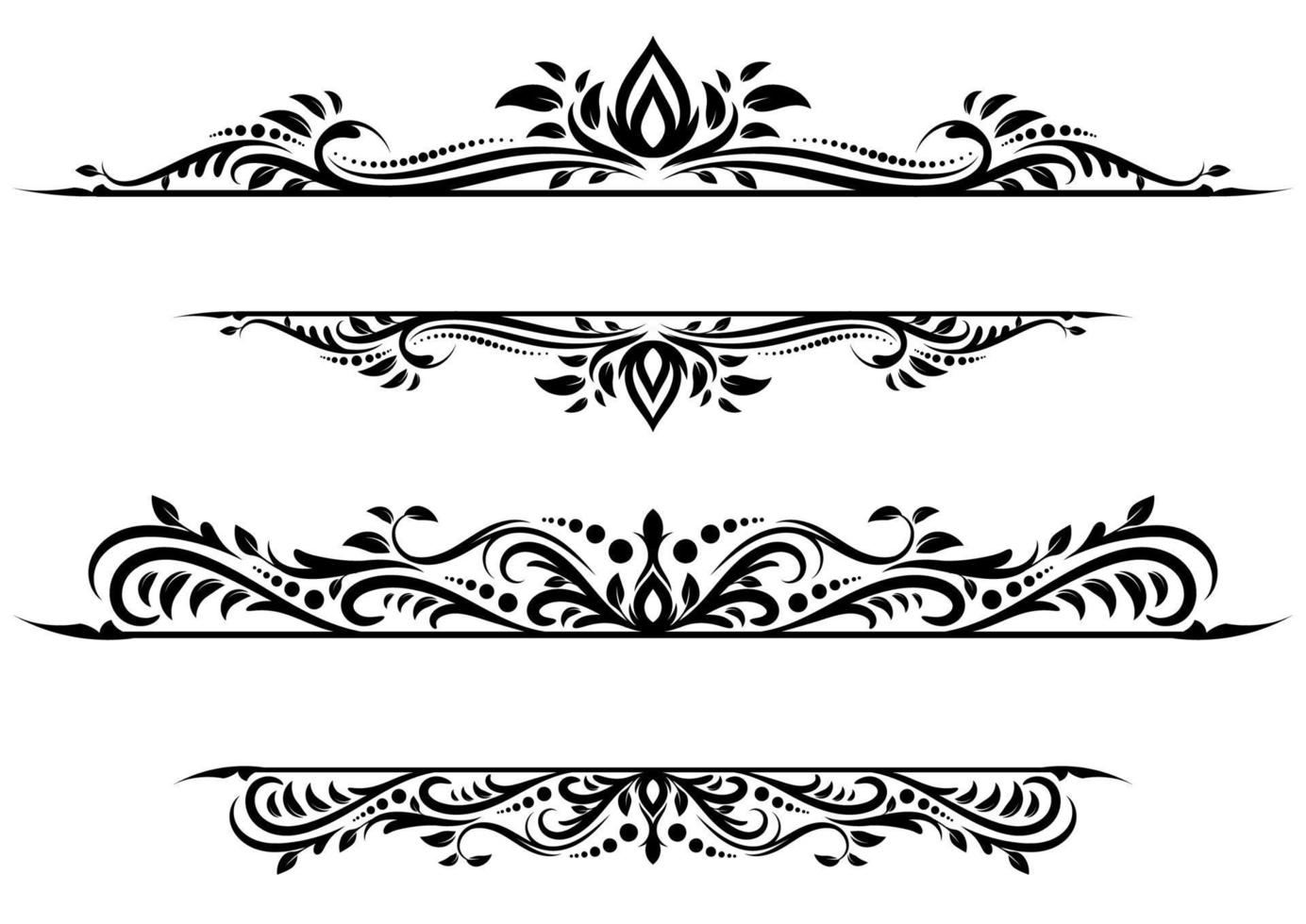 Text dividers template vector. Swash collections. Text divider for frame, border, title, pages. Vintage illustration template. Vector eps 10.