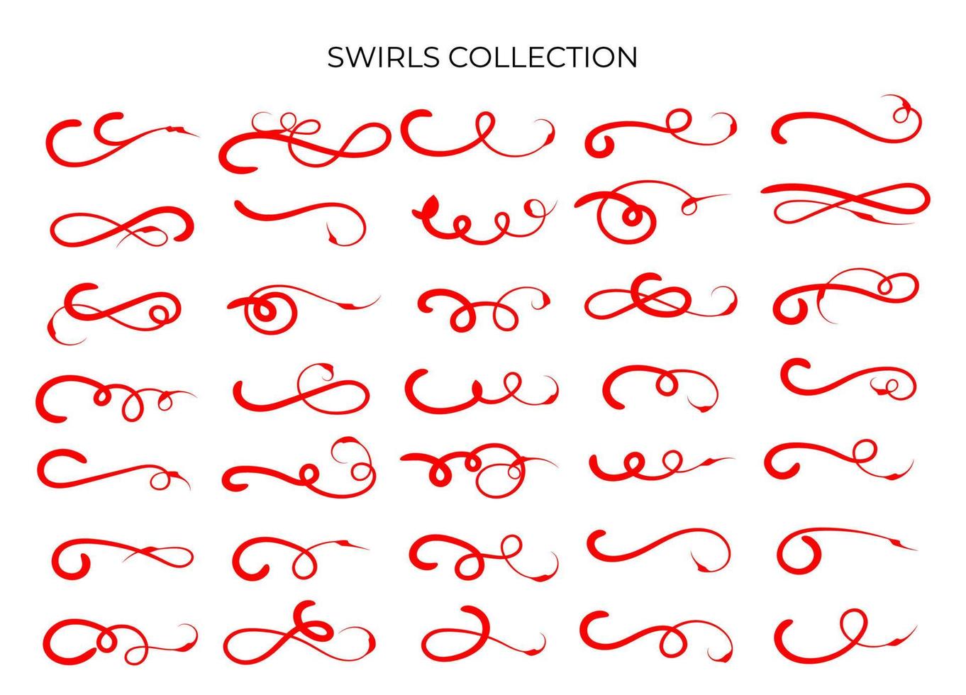 Red Swirls template vector. Swash collections. Text divider for frame, border, title, pages. Vintage illustration template. Vector eps 10.