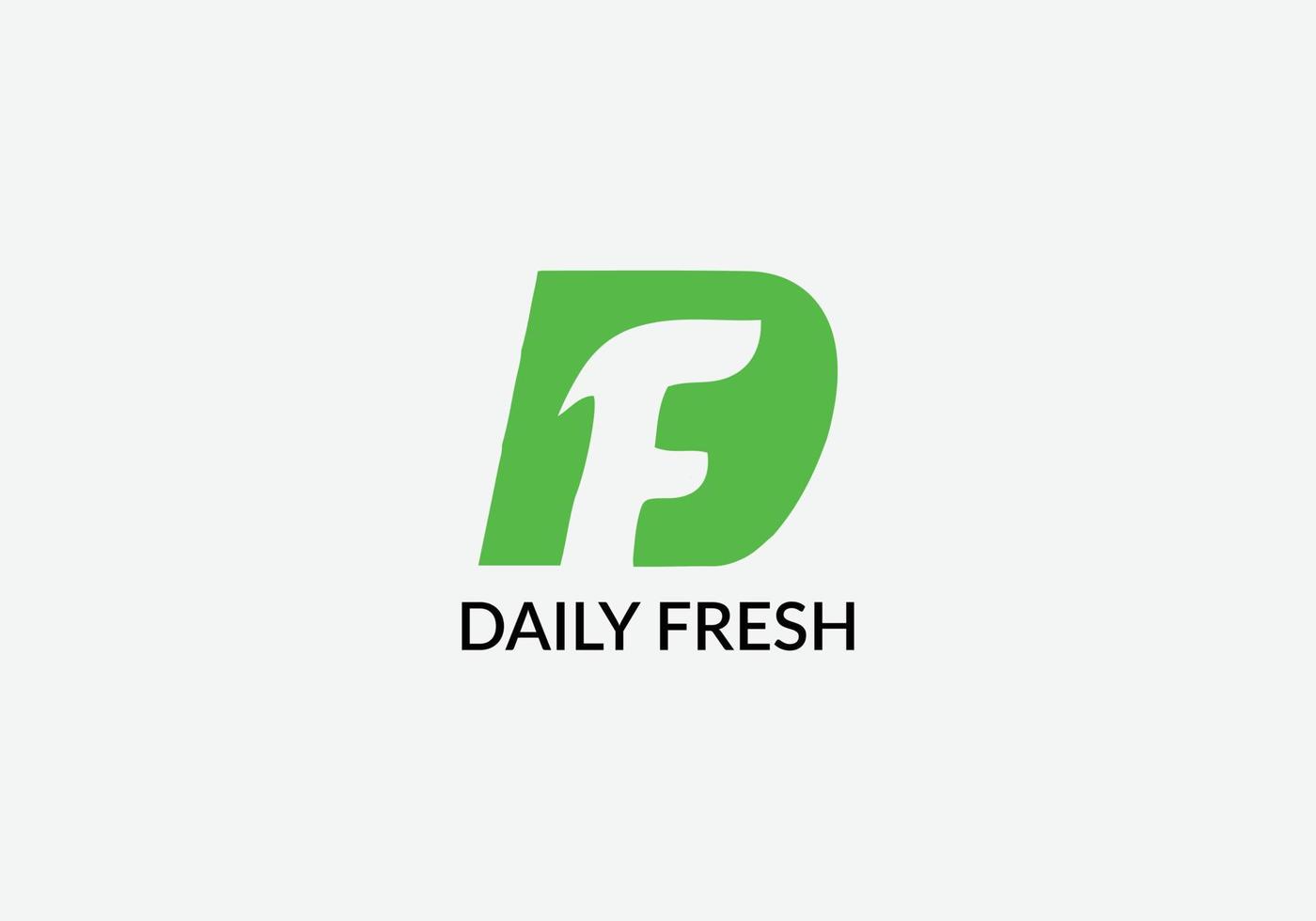Daily Fresh Abstract df letter modern logo design vector