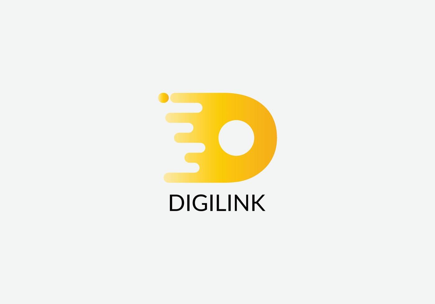 digilink abstract d letter diseño de logotipo de marcas de letras modernas vector