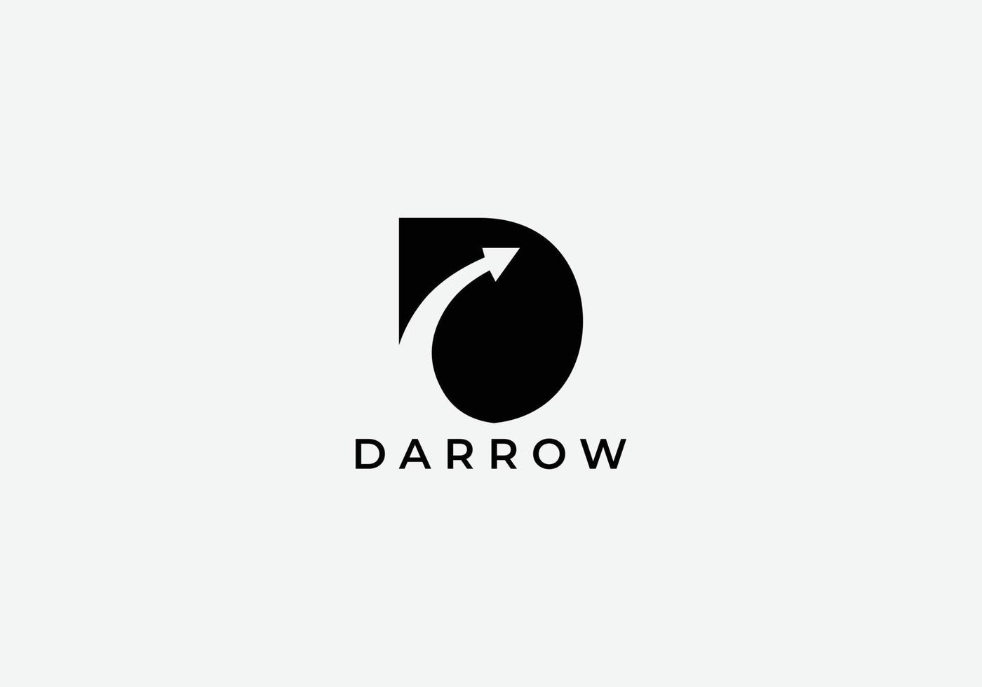 diseño de logotipo de tecnología inicial de letra d moderna abstracta de darrow vector