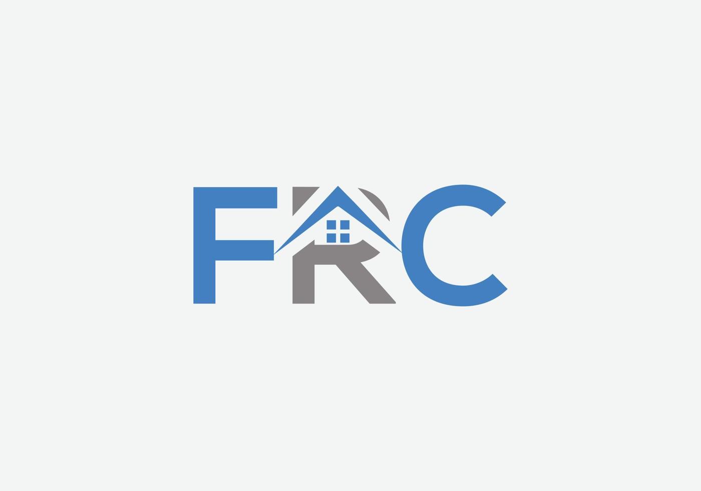 diseño de logotipo de bienes raíces inicial moderno de letra frc abstracta vector