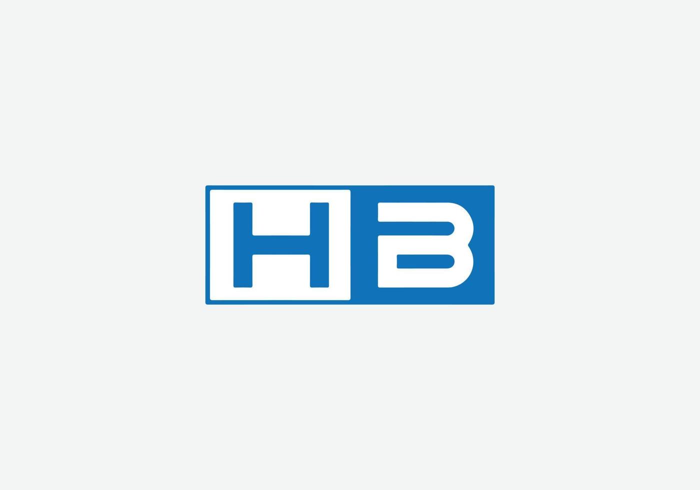 diseño de logotipo minimalista de marcas de letras hb abstractas vector