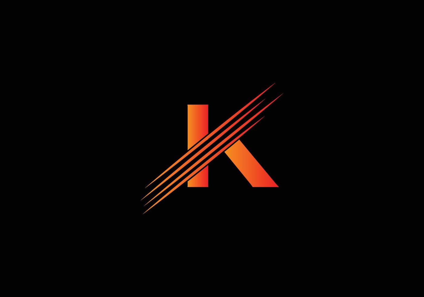 diseño de logotipo inicial moderno con letra k abstracta vector