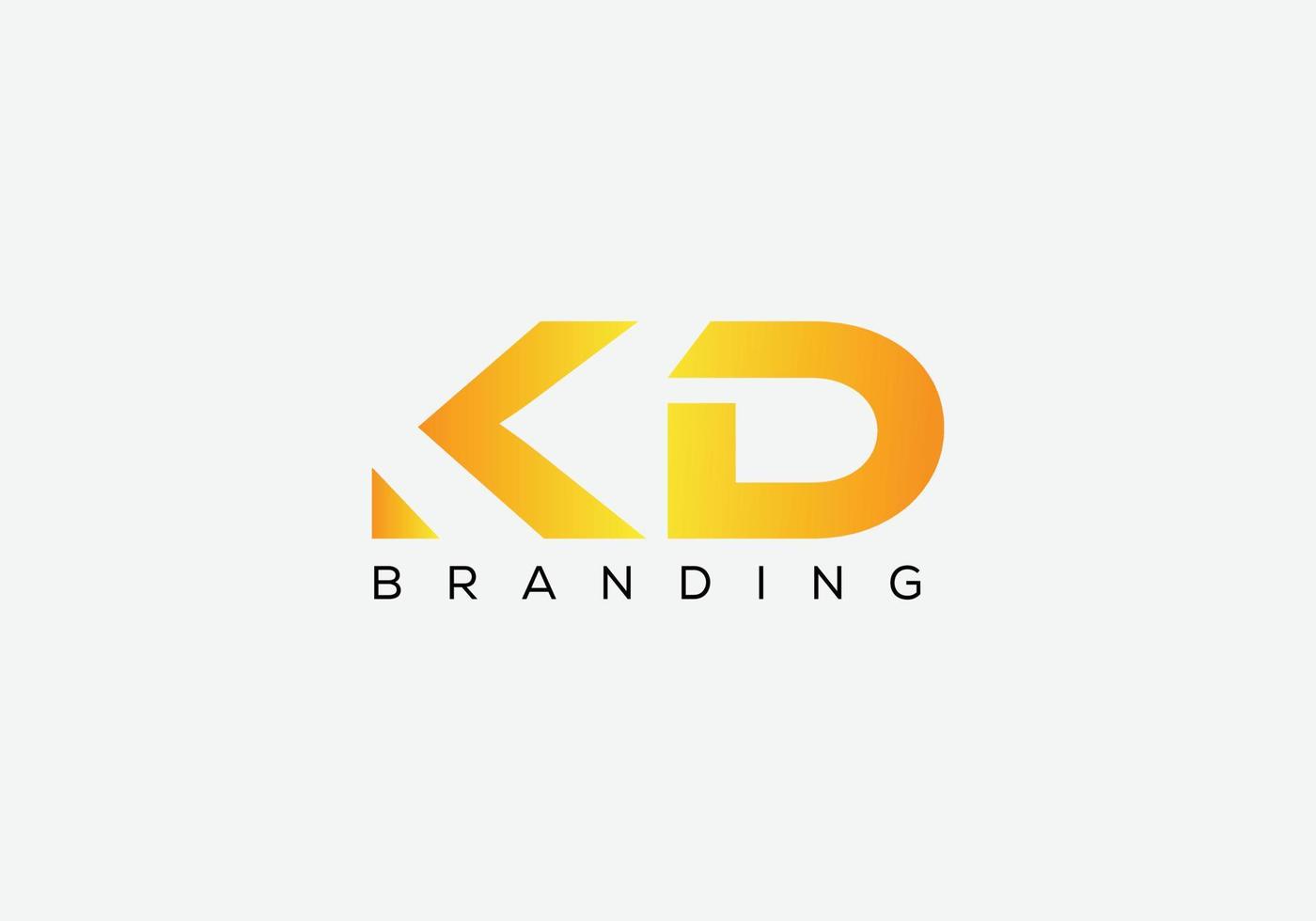 Abstract K D letter modern lettermarks logo design vector