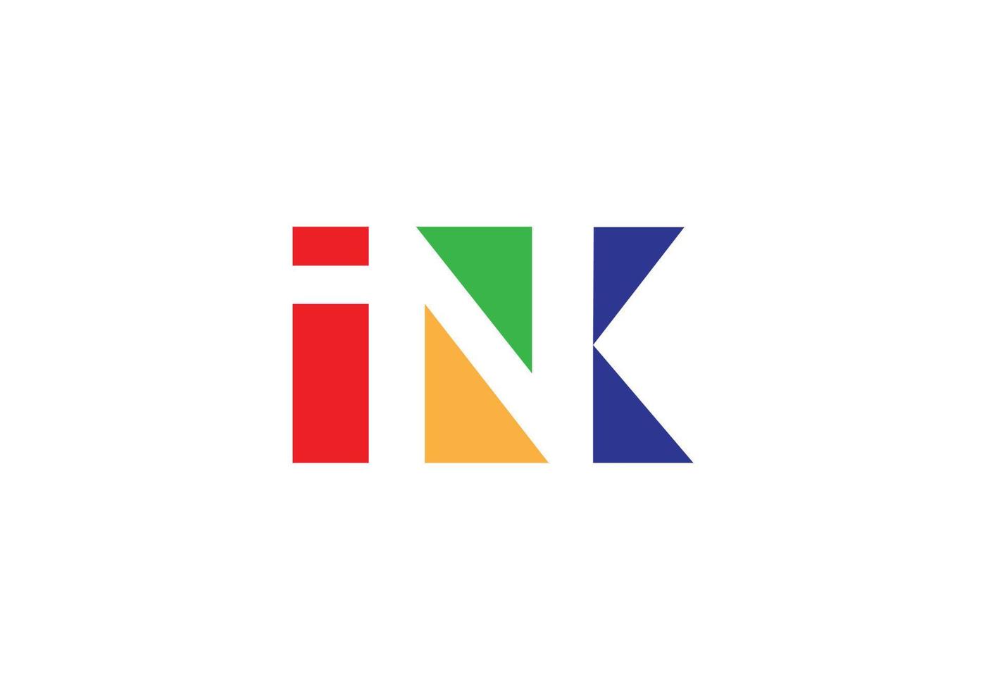 Ink Abstract typography minimalist logo design vector