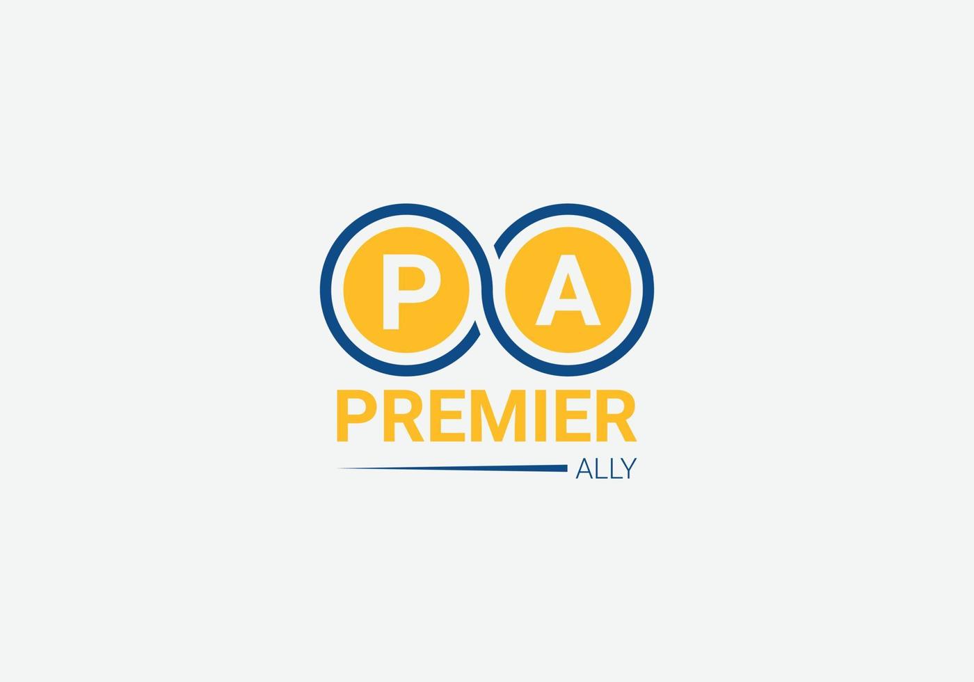 Premier Ally Abstract P A letter modern lettermarks logo design vector