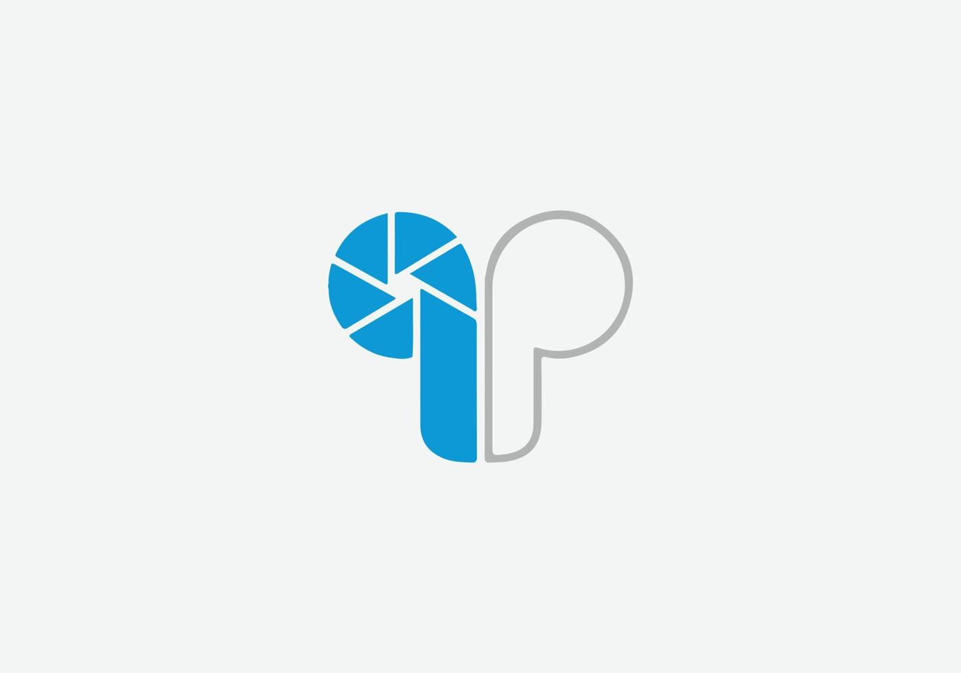 diseño de logotipo minimalista de marcas de letras qp abstractas vector