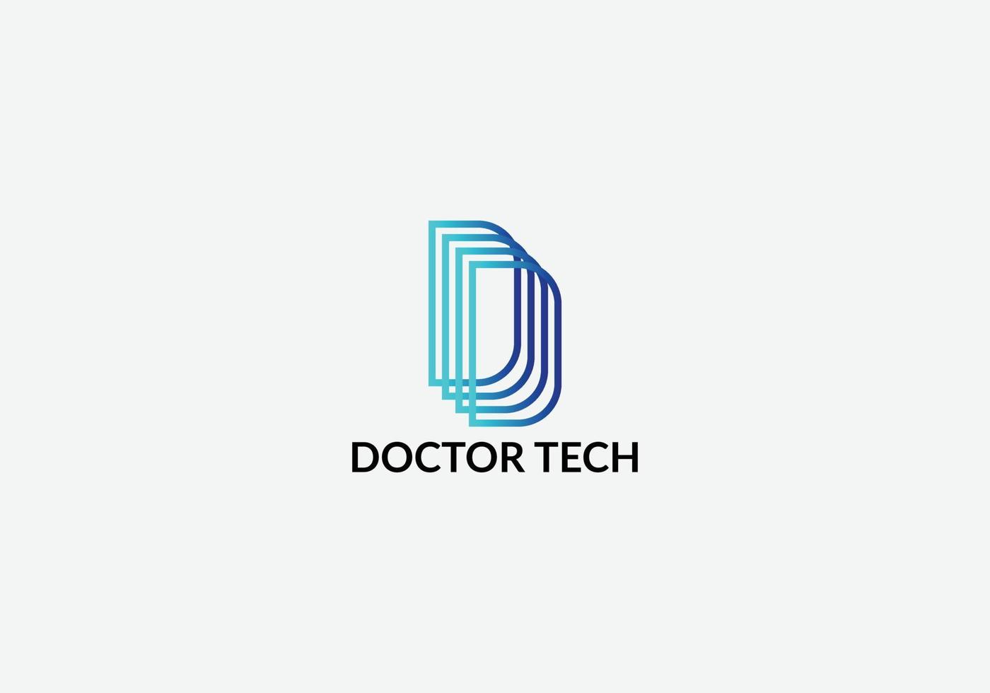 Abstract D letter modern lettermarks logo design vector