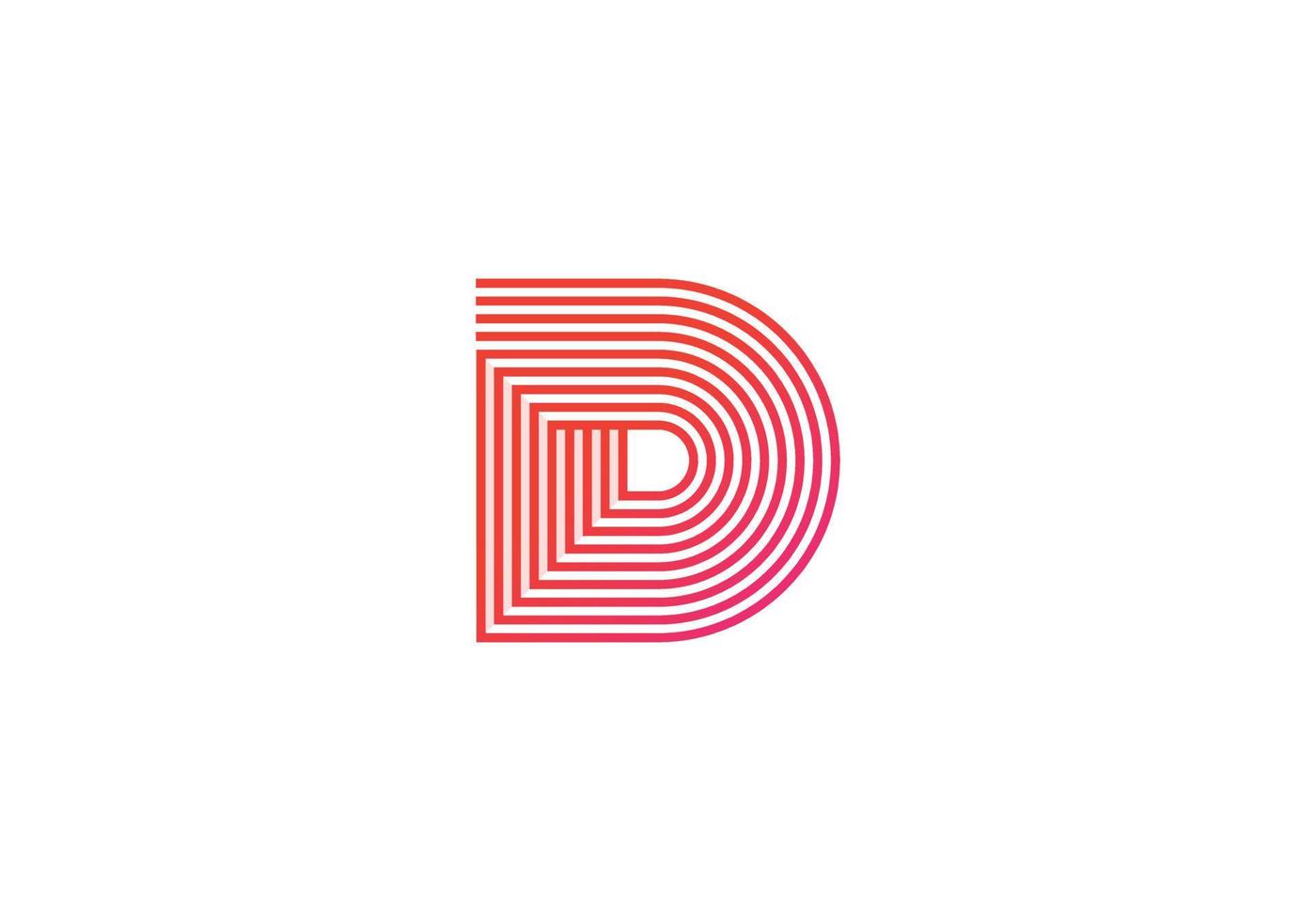 Abstract modern d letter initial tech logo design vector
