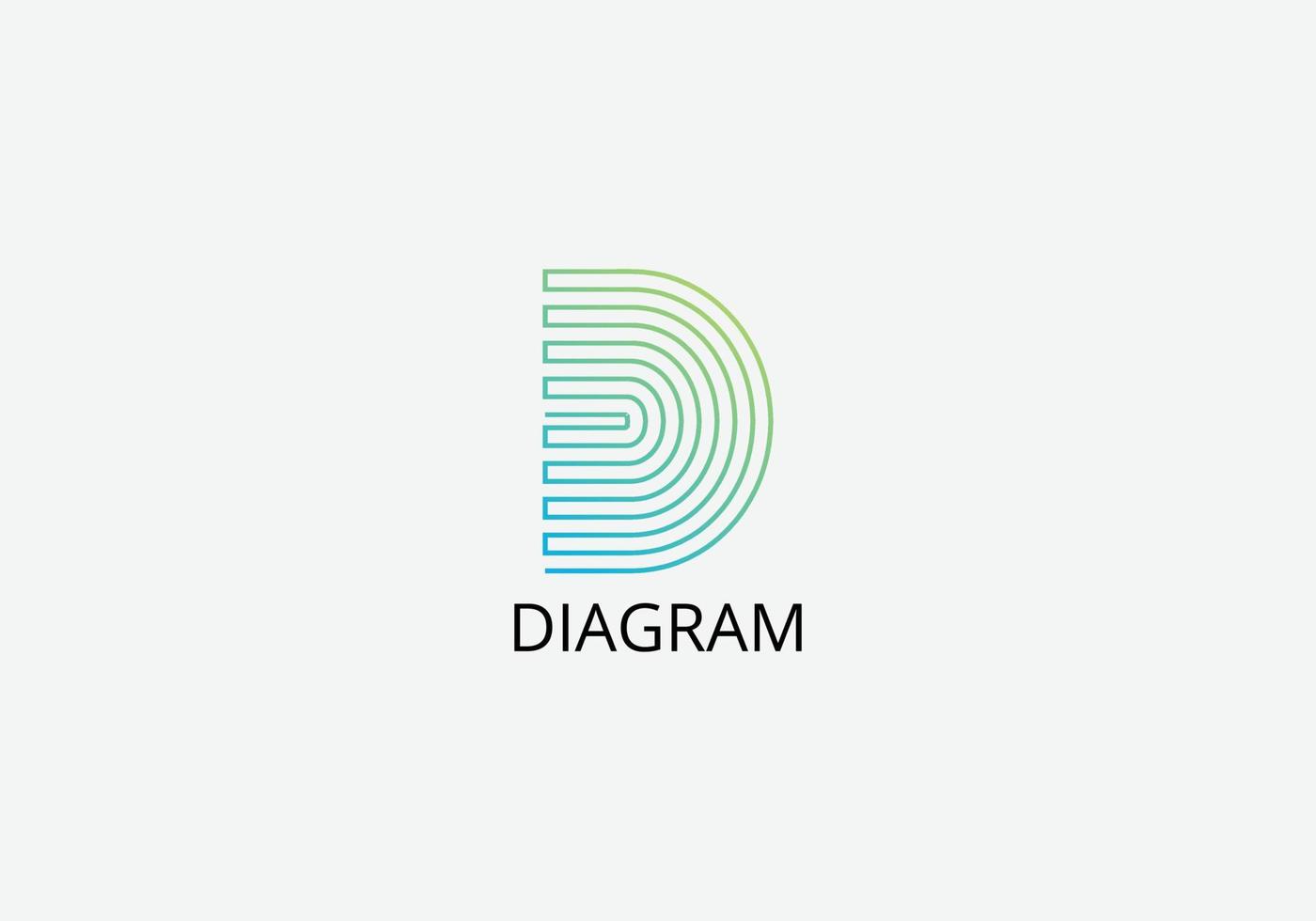 Diagram Abstract modern d letter initial tech logo design vector