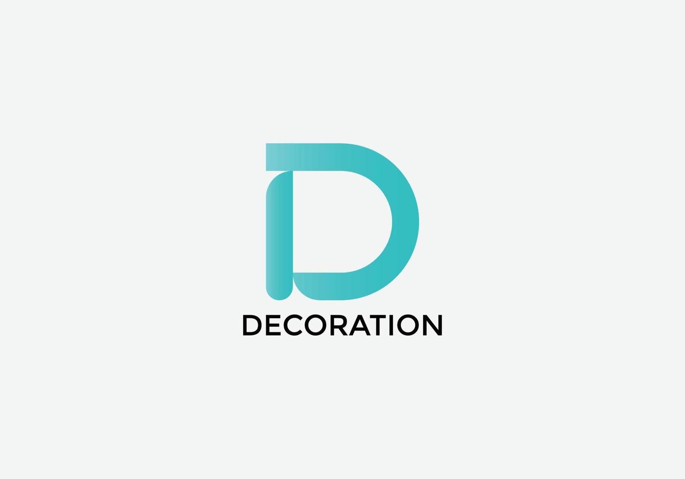 diseño de logotipo de tecnología inicial de letra d moderna abstracta vector