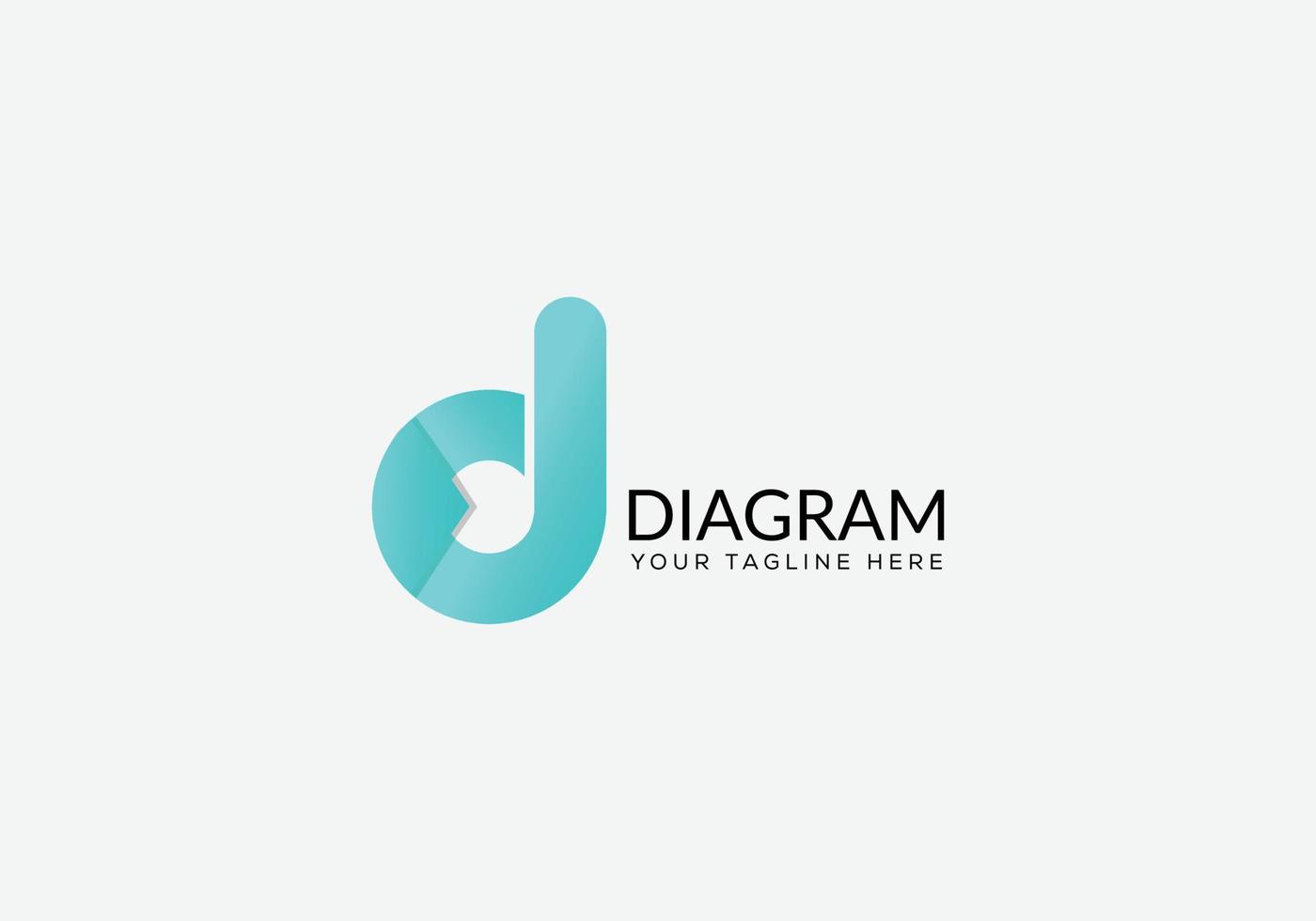 Abstract modern d letter initial tech logo design vector