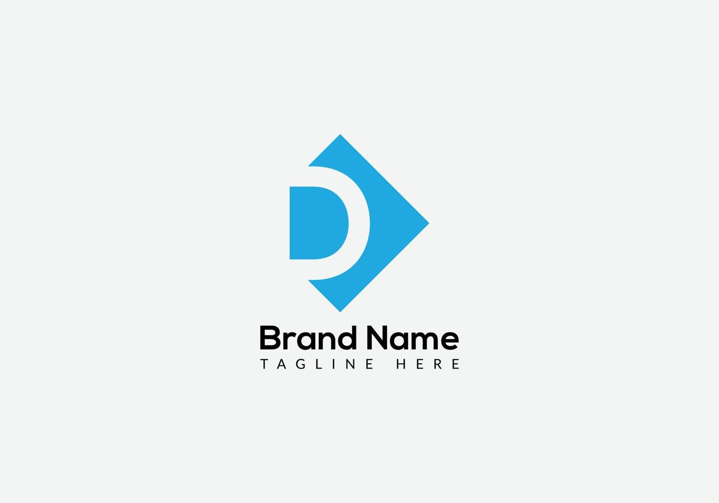 Abstract modern d letter initial tech logo design vector