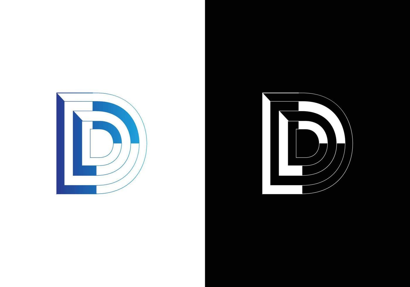 Abstract D letter modern lettermarks logo design vector